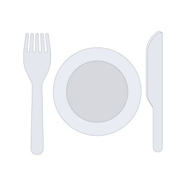 Çatal ve bıçak için havalimanı düz simgesi