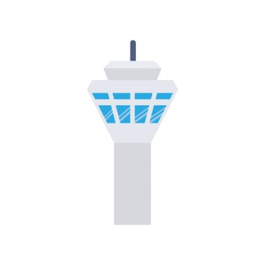 Kule inşa etmek için havalimanı düz simgesi 