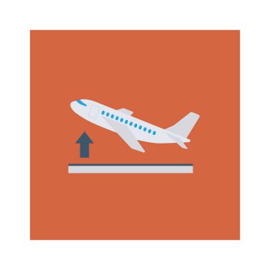 Uçak ve uçuş için havalimanı düz simgesi 