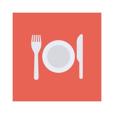 Çatal ve bıçak için havalimanı düz simgesi