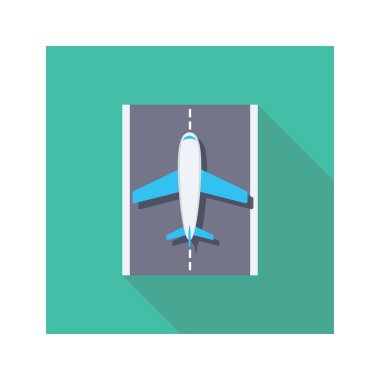 Uçak ve uçuş için havalimanı düz simgesi 