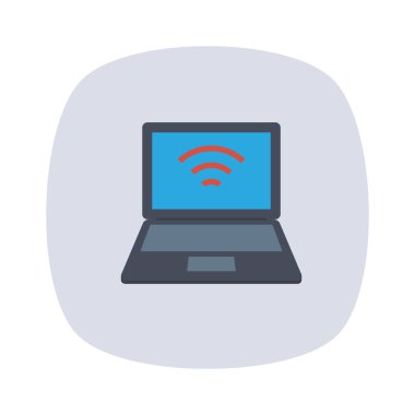 Not defteri ve bilgisayar için havalimanı düz simgesi 