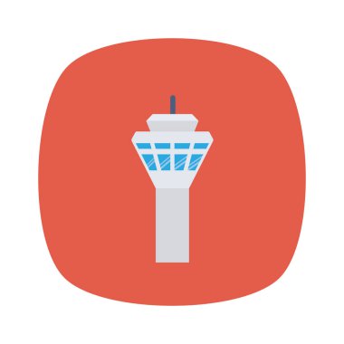 Kule inşa etmek için havalimanı düz simgesi 