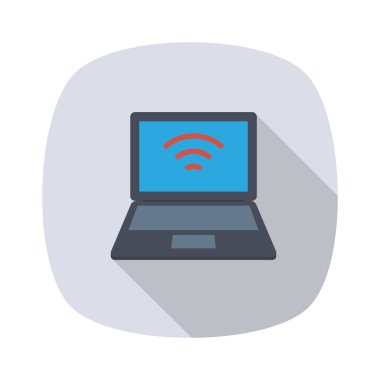 Not defteri ve bilgisayar için havalimanı düz simgesi 