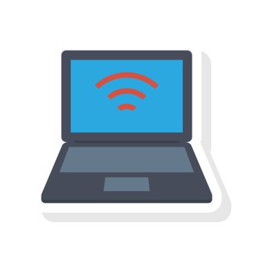 Not defteri ve bilgisayar için havalimanı düz simgesi 