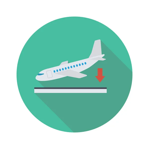 Airport Flat Icon Aircraft Flight — Stock Vector
