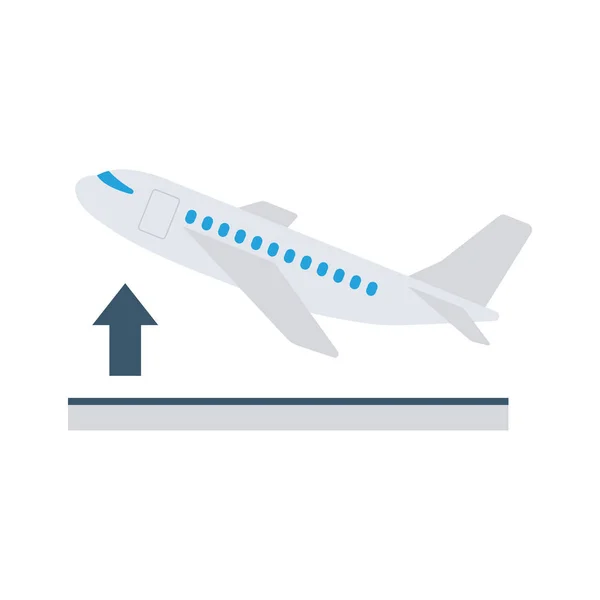 Flughafen Flach Symbol Für Flugzeug Flug — Stockvektor