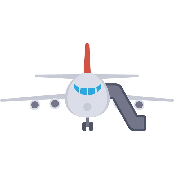 Repülőtéri Lapos Ikon Repülőgép Légitársaság — Stock Vector