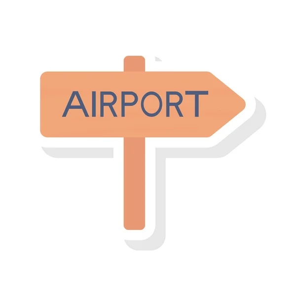 Icono Plano Del Aeropuerto Para Signo Tablero — Vector de stock