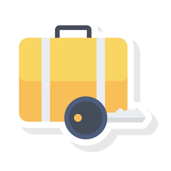 Flughafen Flach Symbol Für Koffer Aktentasche — Stockvektor
