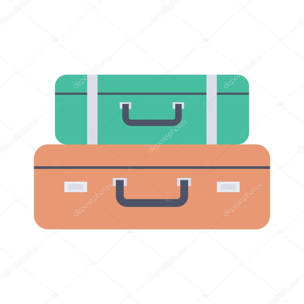 Airport flat icon for baggage  & luggage 
