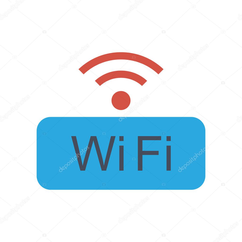 Airport flat icon  for signal  & internet 