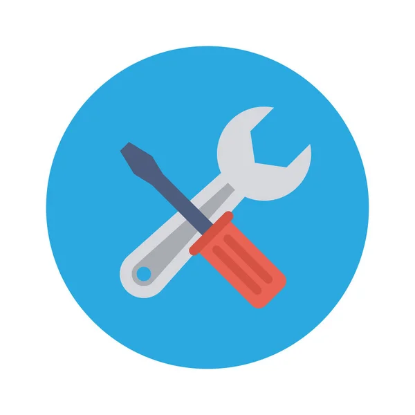 Household Device Flat Icon Repairing Wrench — Stock Vector