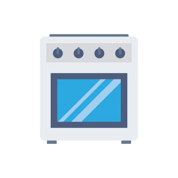 Płaska Ikona Urządzenia Gospodarstwa Domowego Piekarnika Kuchni — Wektor stockowy