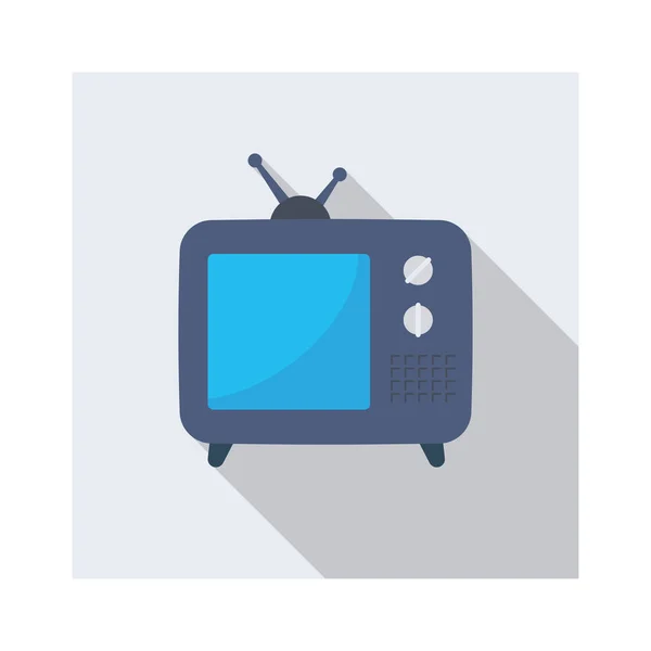 Płaska Ikona Urządzenia Gospodarstwa Domowego Telewizji Anteny — Wektor stockowy