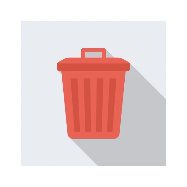 Household Device Flat Icon Trashcan Waste — Stock Vector