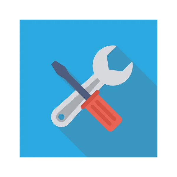 Household Device Flat Icon Repairing Wrench — Stock Vector
