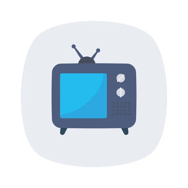 Οικιακή Συσκευή Επίπεδη Εικονίδιο Για Τηλεόραση Κεραία — Διανυσματικό Αρχείο
