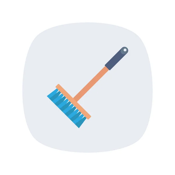 Icono Plano Del Dispositivo Doméstico Para Cepillo Limpieza — Vector de stock