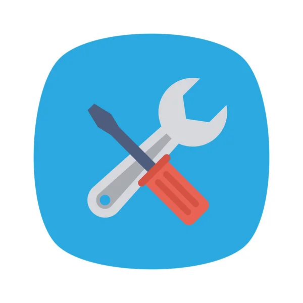 Household Device Flat Icon Repairing Wrench — Stock Vector