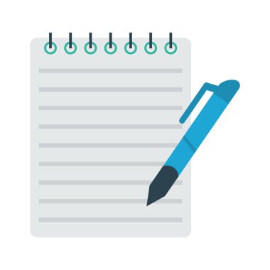 Vektör çizimi. düz simge kalem ve kağıt