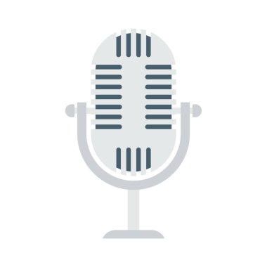 Vektör çizimi. düz simge mikrofonu