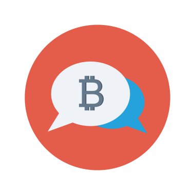 Bitcoin düz simgesi, vektör illüstrasyonu. sohbet