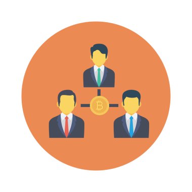 Bitcoin  flat icon, vector illustration. businessmen 