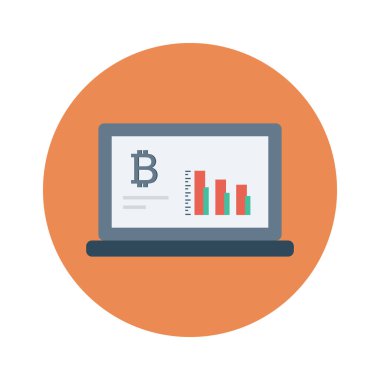 Bitcoin düz simgesi, vektör illüstrasyonu. çizelge