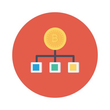 Bitcoin düz simgesi, vektör illüstrasyonu. 