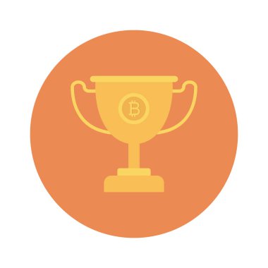 Bitcoin düz simgesi, vektör illüstrasyonu. fincan