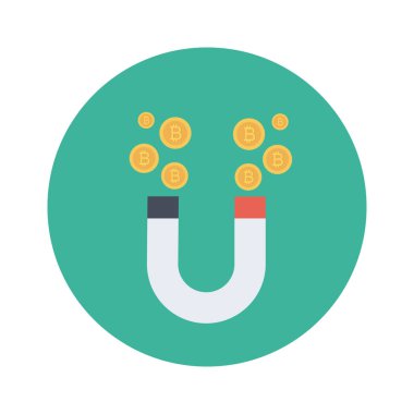 Bitcoin düz simgesi, vektör illüstrasyonu. 