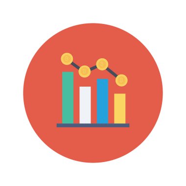 Bitcoin düz simgesi, vektör illüstrasyonu. çizelge
