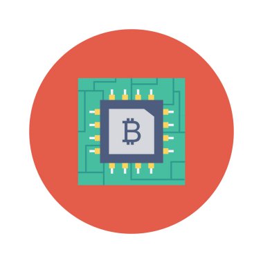 Bitcoin düz simgesi, vektör illüstrasyonu. 