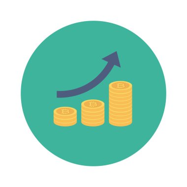 Bitcoin düz simgesi, vektör illüstrasyonu. 