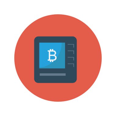 Bitcoin düz simgesi, vektör illüstrasyonu. 