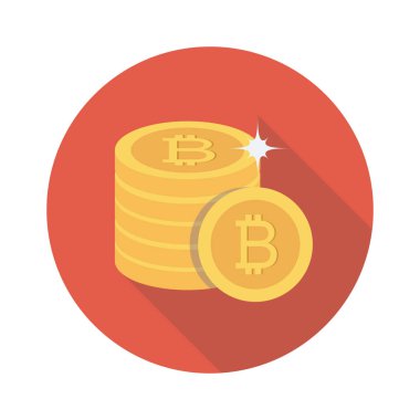 Bitcoin düz simgesi, vektör illüstrasyonu. 