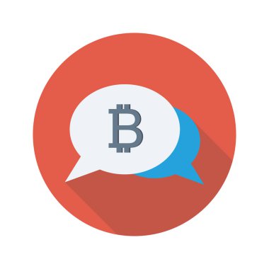 Bitcoin konsepti, düz ikon, vektör illüstrasyonu. sohbet