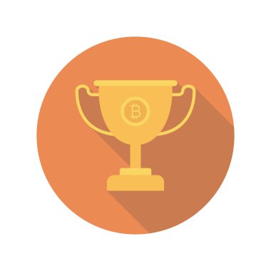 Bitcoin konsepti, düz ikon, vektör illüstrasyonu. ödül