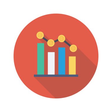 Bitcoin konsepti, düz ikon, vektör illüstrasyonu. çizelge