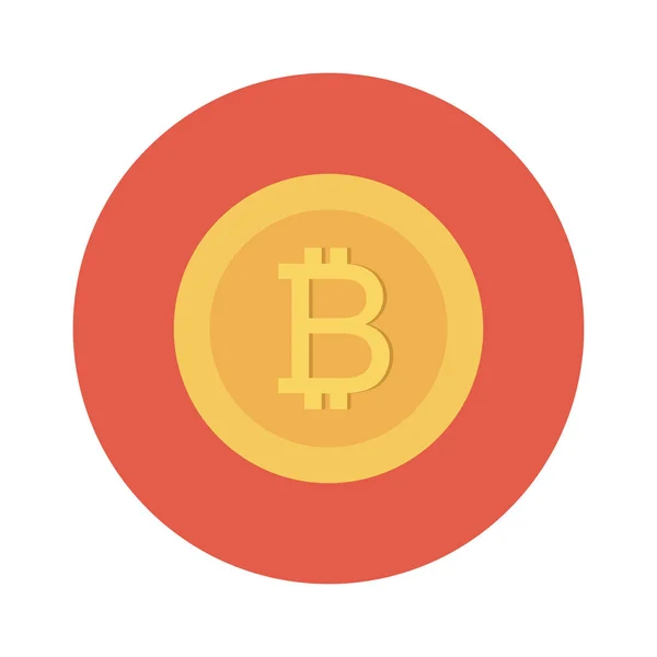 Icône Plate Bitcoin Illustration Vectorielle — Image vectorielle