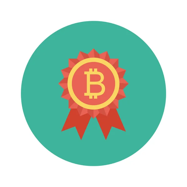 Bitcoin Flaches Symbol Vektorabbildung Abzeichen — Stockvektor