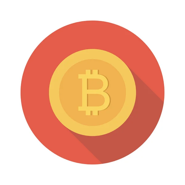 Icône Plate Bitcoin Illustration Vectorielle — Image vectorielle