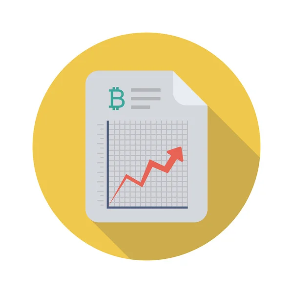 Bitcoin Concept Flat Icon Vector Illustration Chart — Stock Vector
