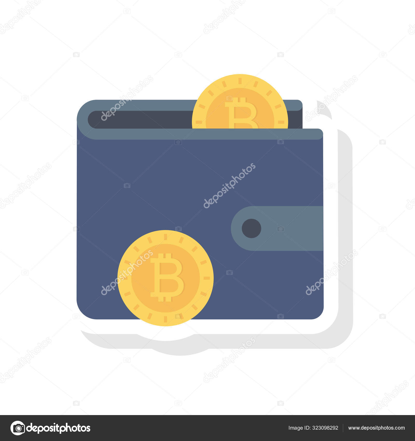 ビットコインフラットアイコンベクトルイラスト財布 ストックベクター ©dinosoftlabs 323098292