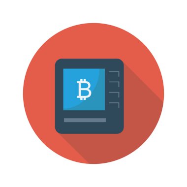 Bitcoin konsepti, düz simge, vektör illüstrasyonu. 