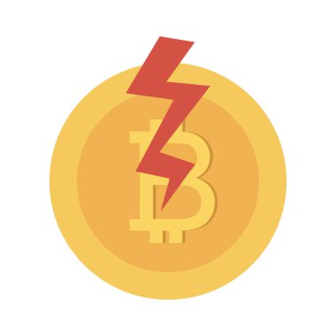 Bitcoin konsepti, düz simge, vektör illüstrasyonu. 