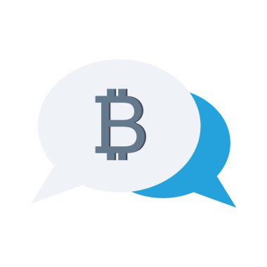 Bitcoin konsepti, düz ikon, vektör illüstrasyonu. sohbet