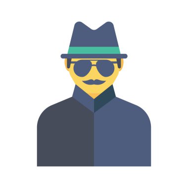 Bitcoin düz simgesi. Vektör çizimi. casus