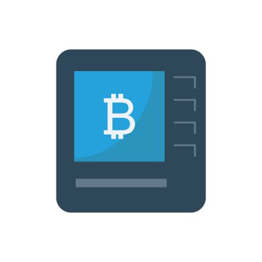 Bitcoin konsepti, düz simge, vektör illüstrasyonu. 